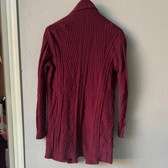 St. John's Bay Burgundy Knit cardigan - Picture 4 of 9